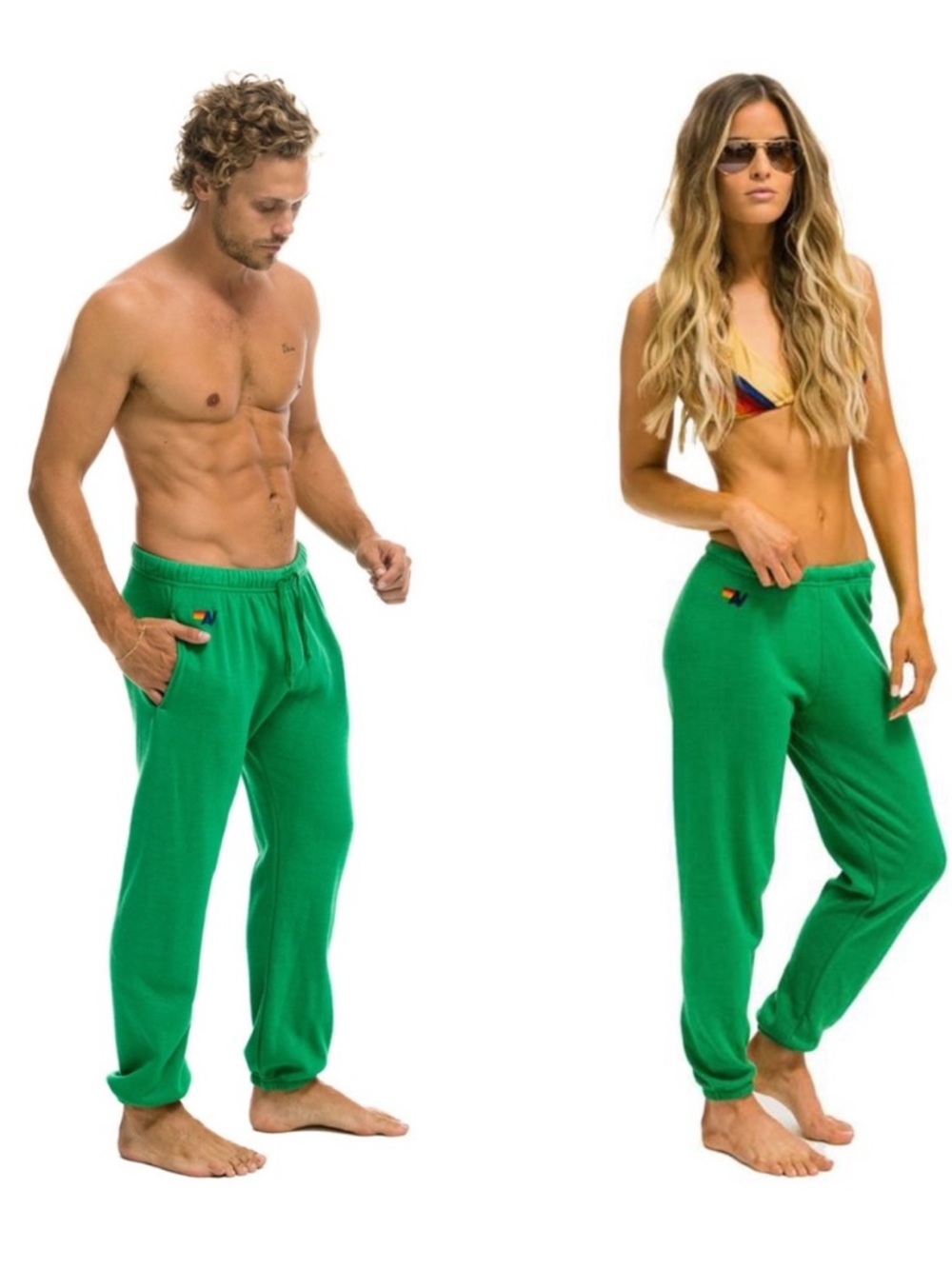 Aviator Nation Women’s Smiley 2 Sweatpants Joggers in Kelly Green size small - Picture 2 of 16